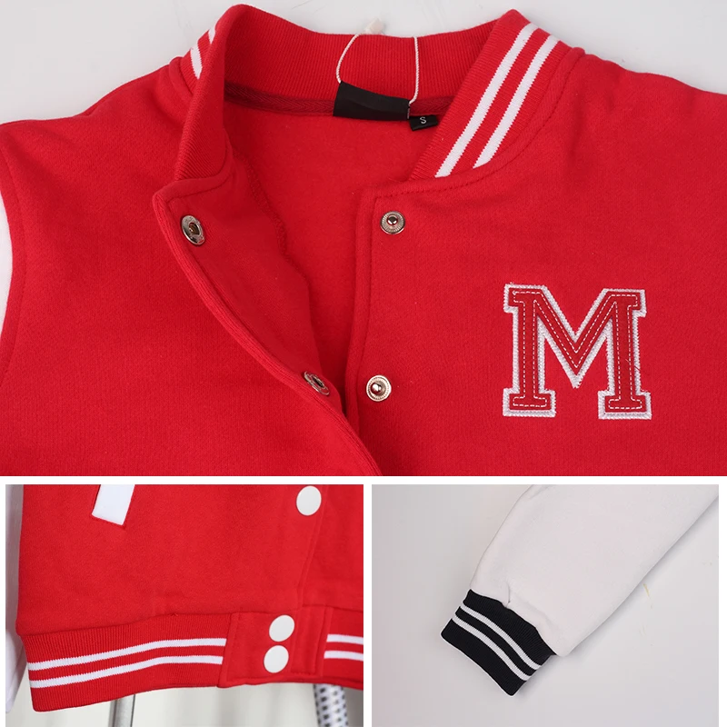 Бейсбольная куртка на пуговицах для женщин бомбер 2020 Классическая сращивания