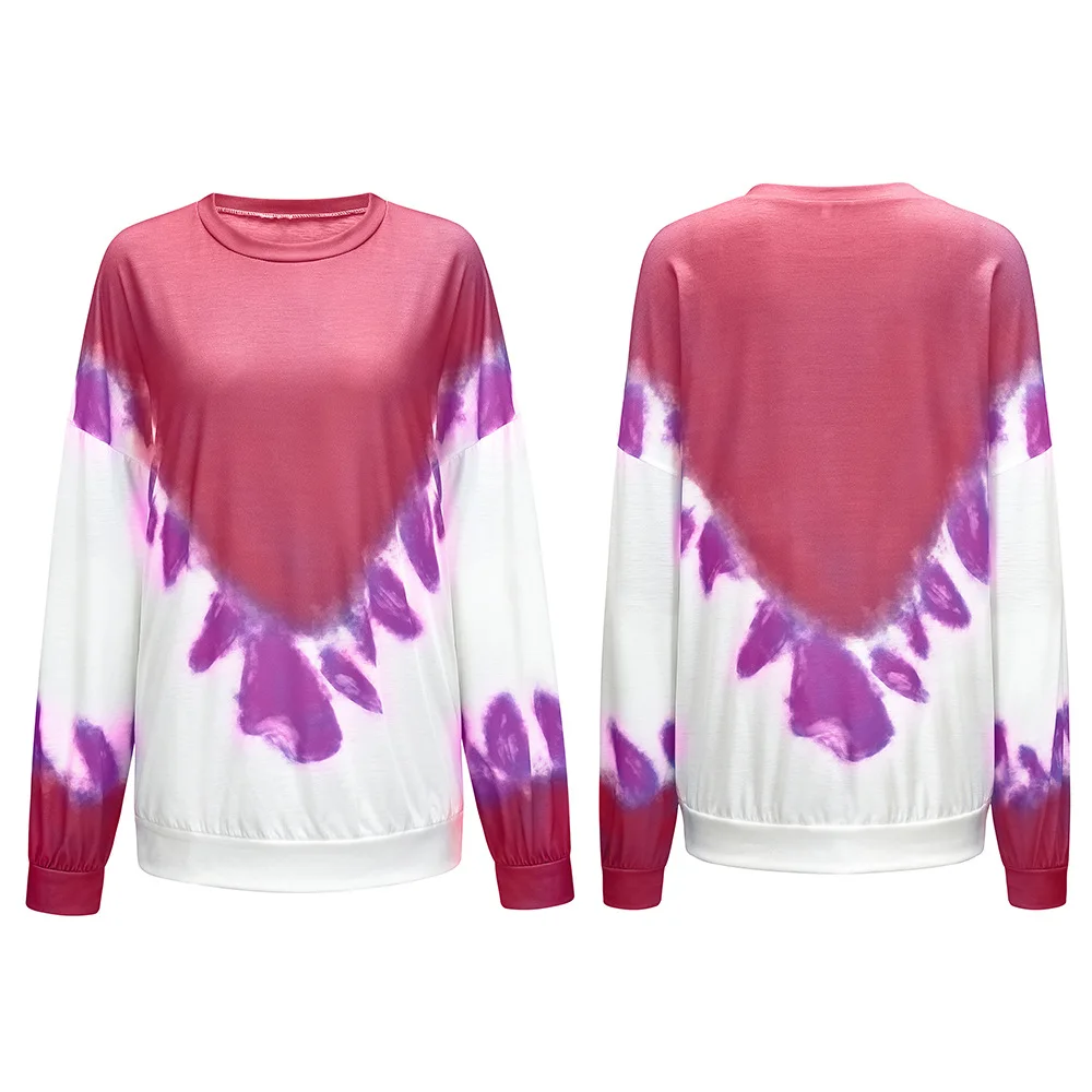 Женские радужные худи размера плюс, Осень-зима, толстовка с принтом Tie Dye, Женская Повседневная Свободная уличная одежда, розовая, фиолетовая, желтая толстовка с капюшоном