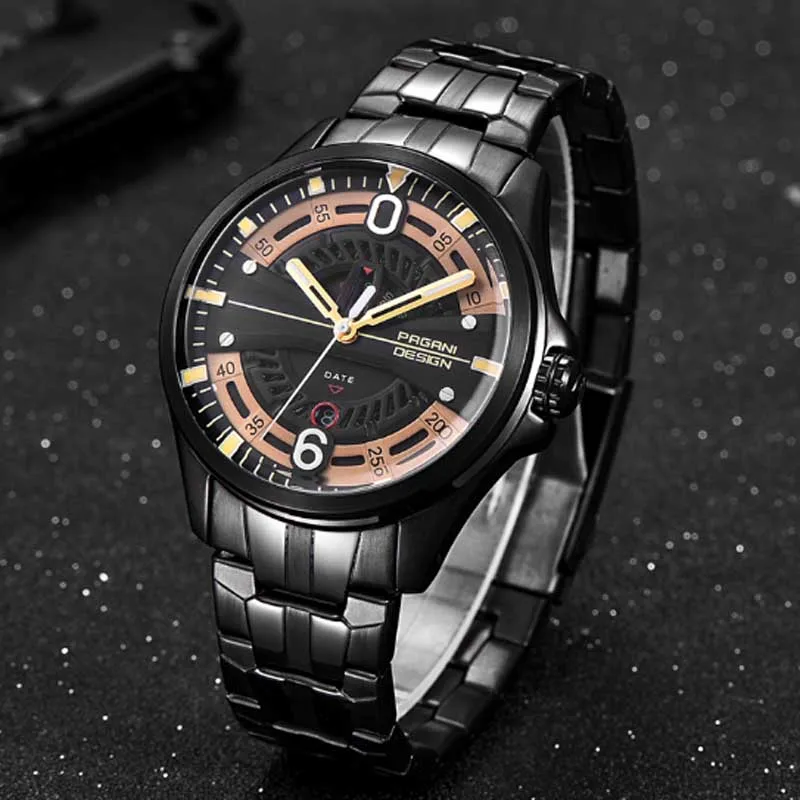 Pagani дизайнерские Роскошные мужские часы спортивные Стальные кварцевые полые