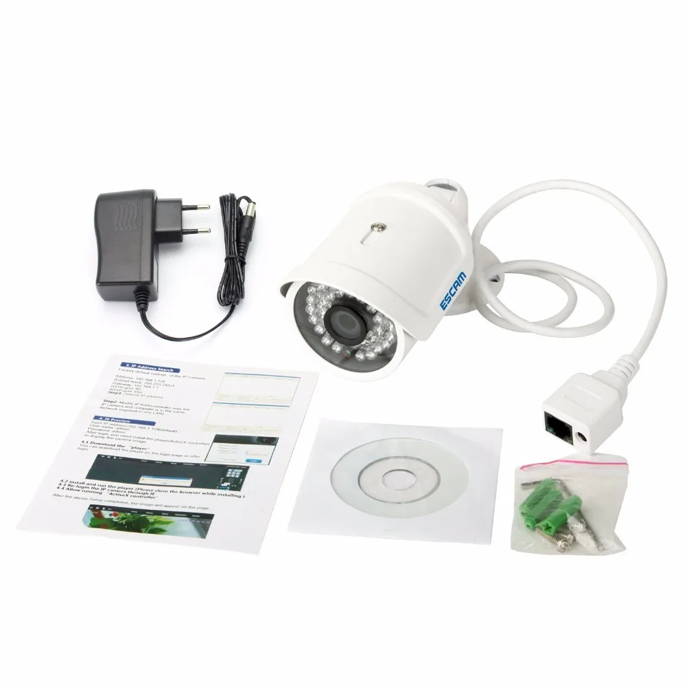 Escam qd320 720 P IP Камера 1.0 Мп ИК Открытый Пуля Камеры Скрытого видеонаблюдения Ночное