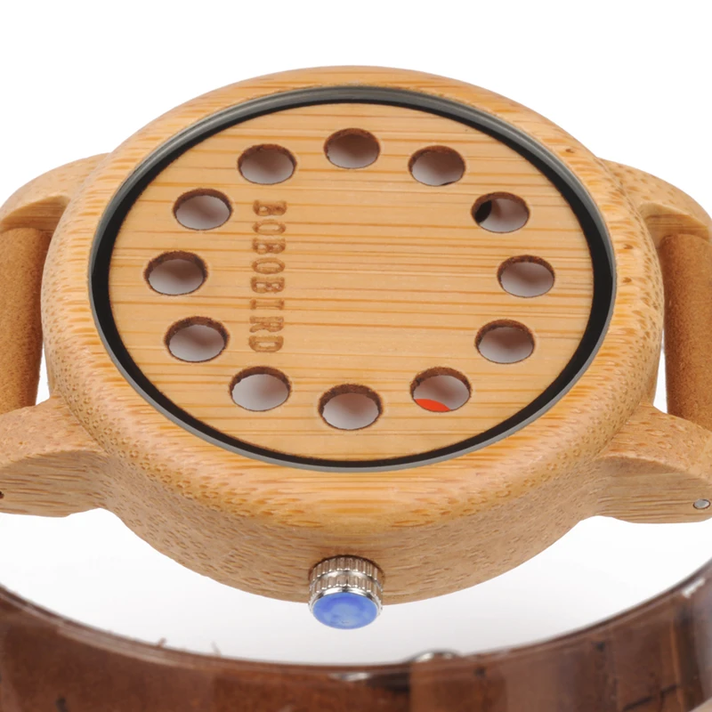 Женские кварцевые часы BOBO BIRD с кожаным ремешком оригинальный дизайн Прямая