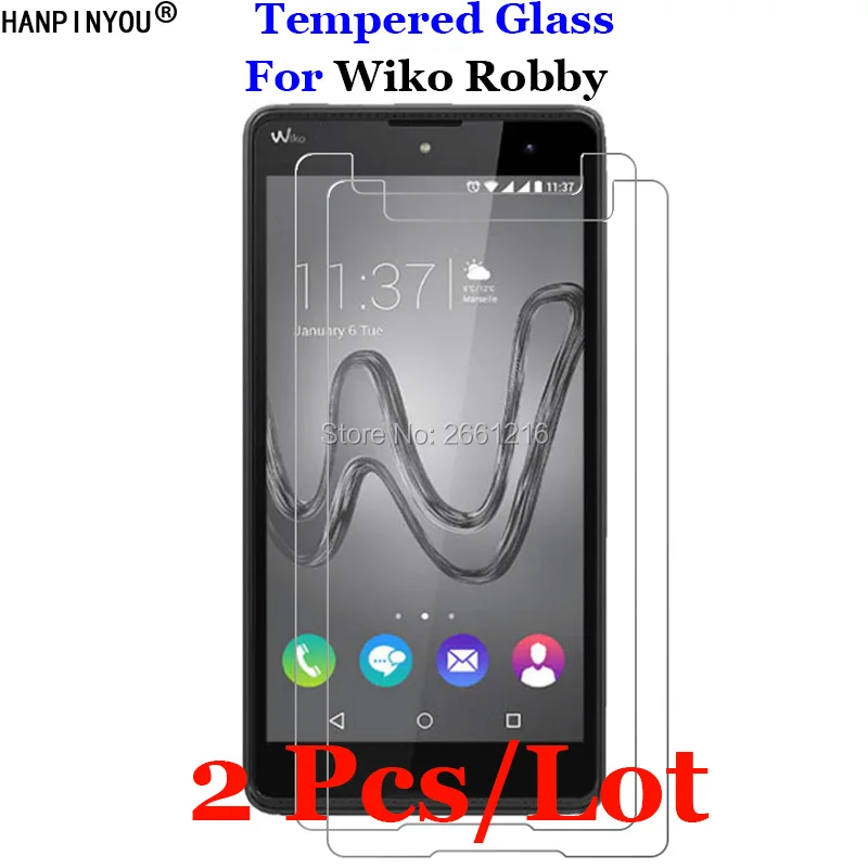 2 шт./лот закаленное стекло 9H 2.5D для Wiko Robby Премиум Защитная пленка экрана 5