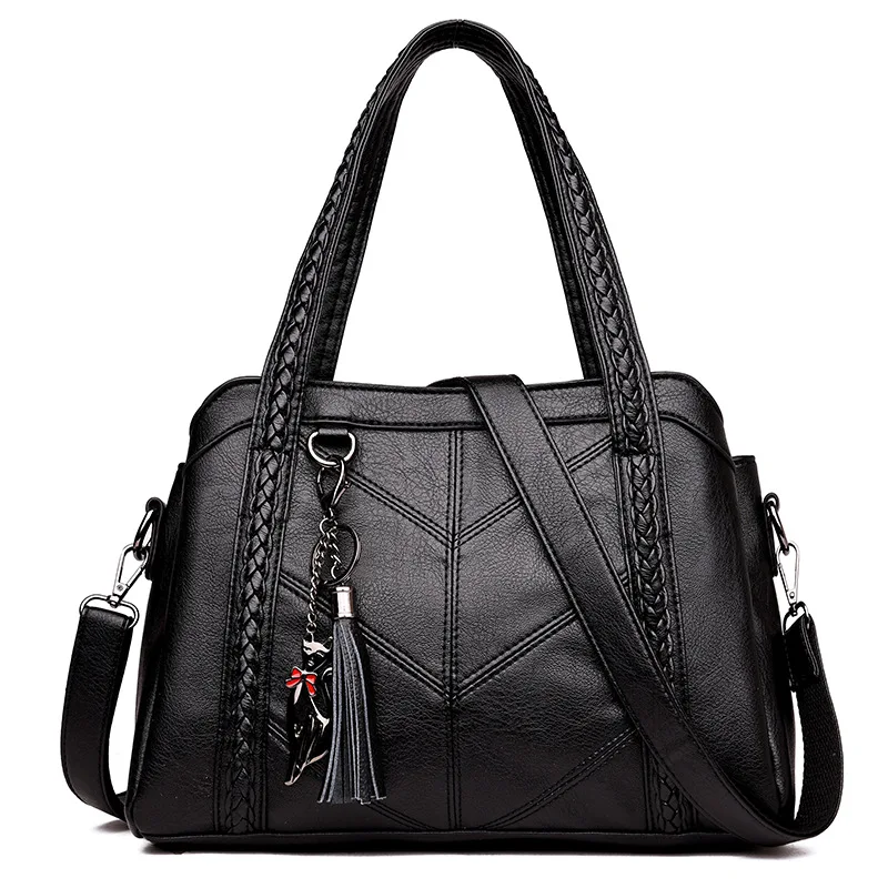 

Women Sheepskin Handbag Genuine Leather Tote Bags Tassel Luxury Women Shoulder Bags Ladies Handbags New Fashion Crossbody Bags