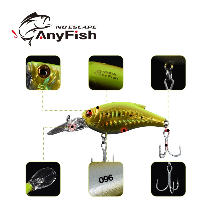 ANYFISH воблер 60DR рыболовные приманки 6 см 11 4 г 3D глаза твердая арифметическая