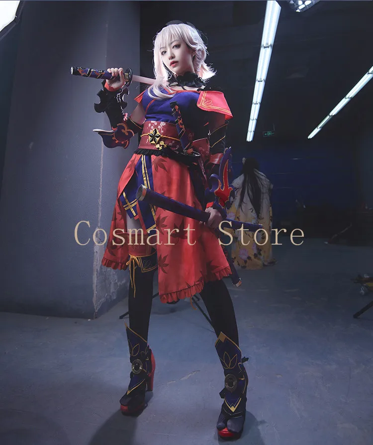 Костюм саблей Миямото Мусаси из аниме Fate Grand Order униформа служанки Firger для косплея