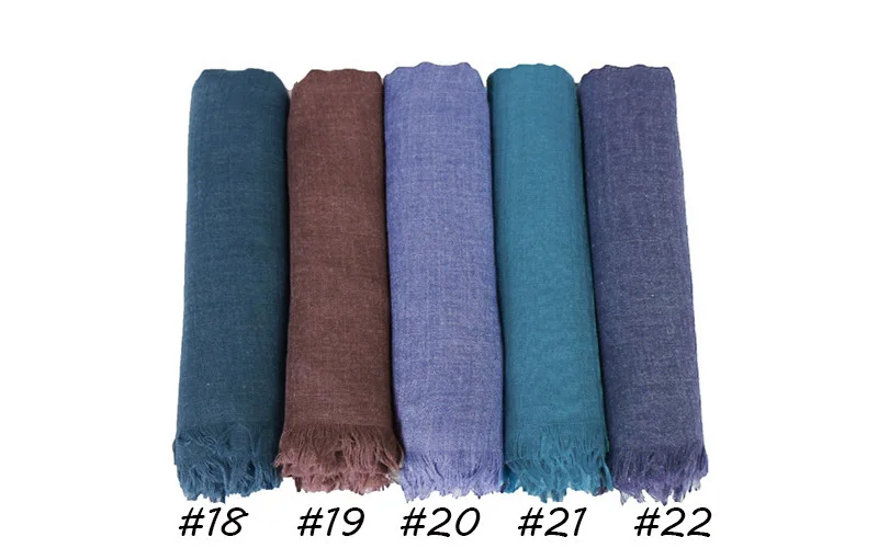 190*120cm oversize women muslim plain frayed hijab scarf femme musulman headscarf islamic shawls crinkle solid pashmina hijabs