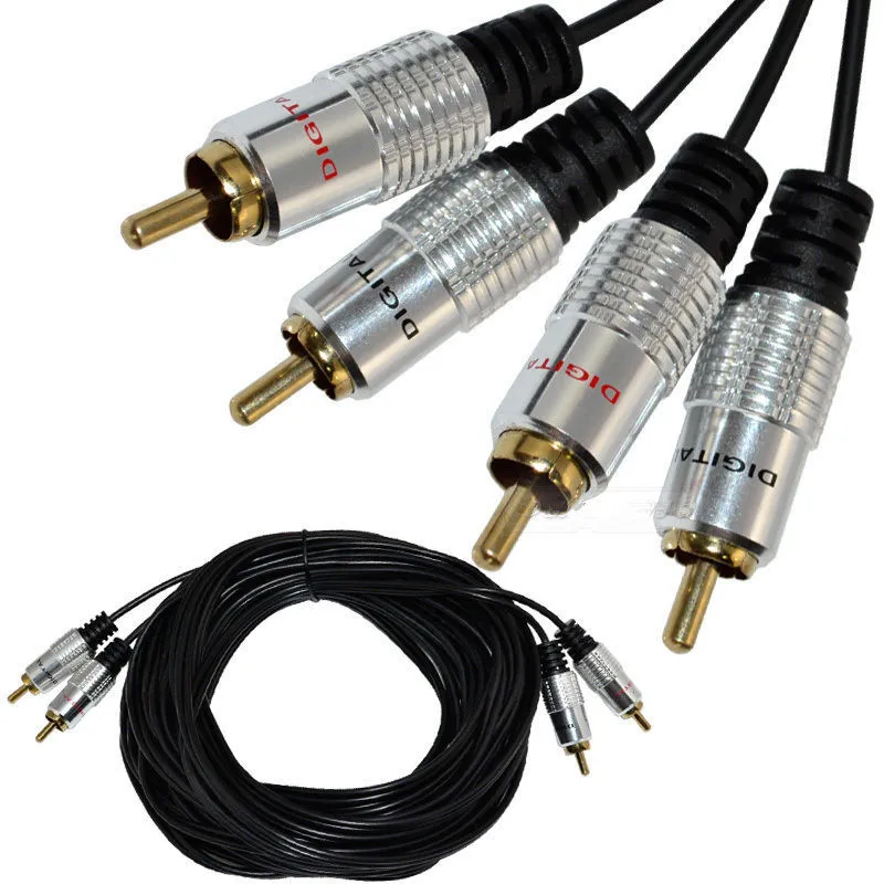 0 5 м Премиум Двойной 2 RCA штекер к 2RCA аудио кабель OFC|rca to rca|rca malerca rca |