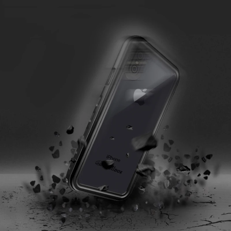360 Защитный Водонепроницаемый чехол для iPhone 8 Plus X кристальная задняя и передняя