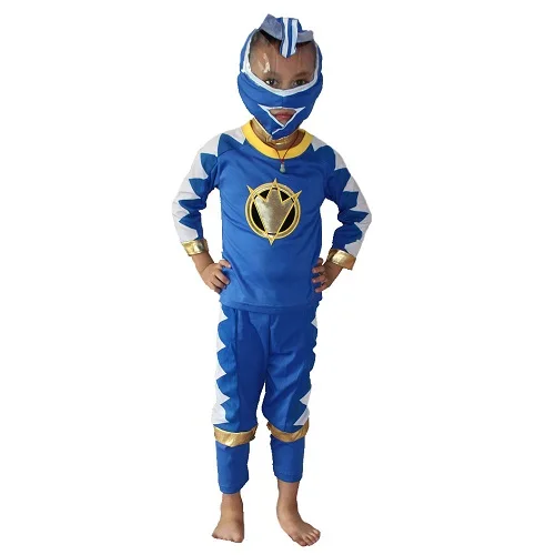blue ranger Детский зеленый костюм Leo/Ninja Muscle Ranger Ben The Incredibles, костюм на Хэллоуин для мальчиков, вечерние костюмы для косплея, комплект одежды - Цвет: blue ranger