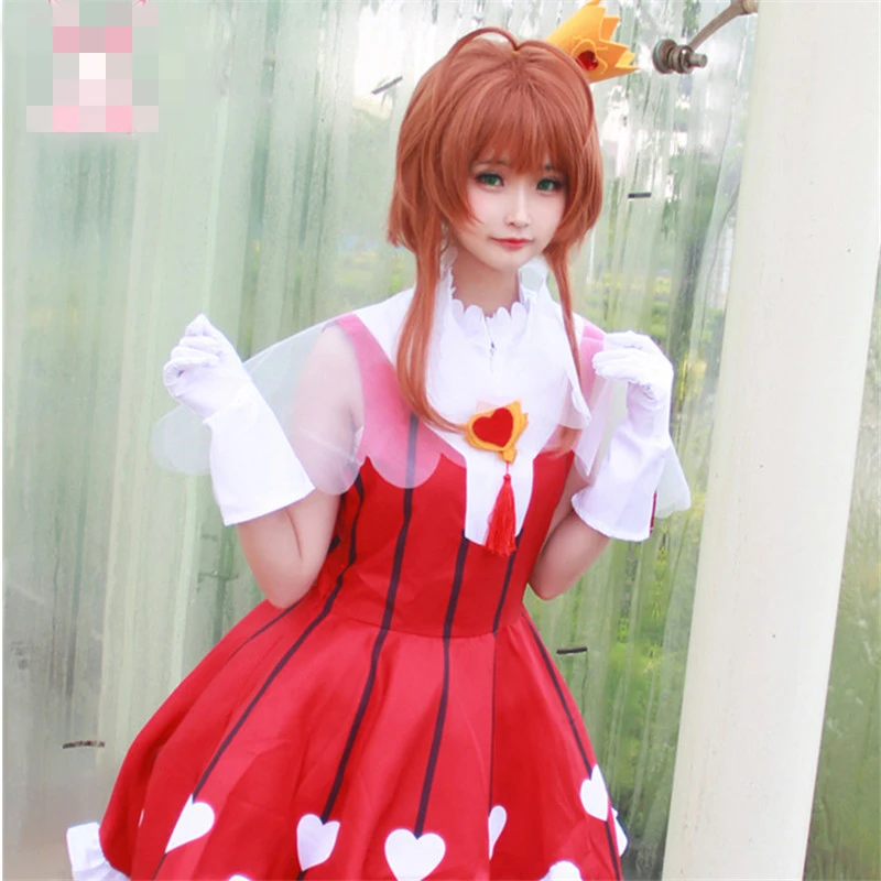 Аниме Косплей Костюм кардкаптор Сакура КИНОМОТО прозрачная карта боевое платье