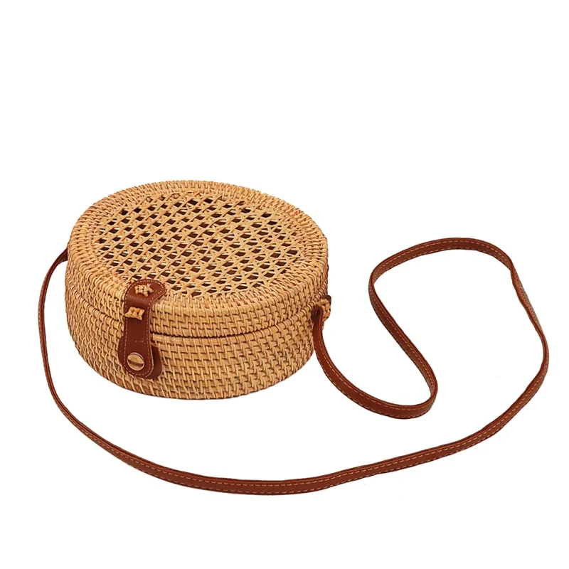 Соломенная Сумка богемная кожаная сумка на плечо женская летняя пляжная