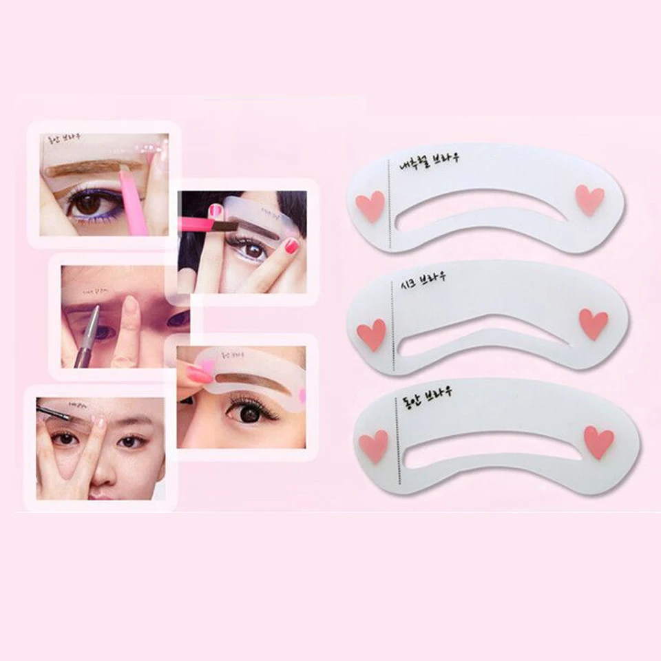 3 шт./компл. Волшебные трафареты для бровей девушек набор карт мини руководство по