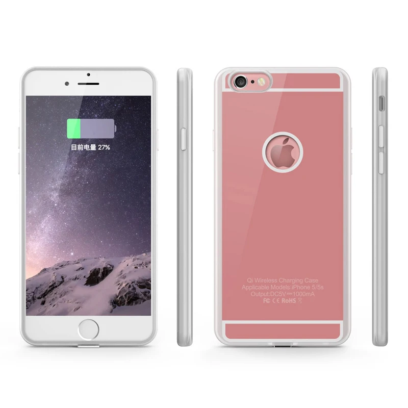 Высокое качество Qi Беспроводное зарядное устройство приемник чехол для iPhone 5S, se 6s 7Plus для Apple iPhone 4,7 5,5 дюйма ультра тонкий Встроенный чехол