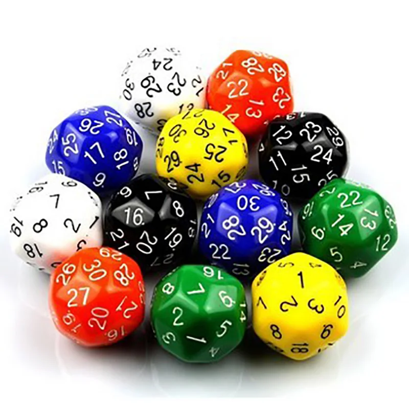 10PCS , Digital Dice Puzzle Game Send Children ,30 Sided Die RPG D&D With Free Shipping