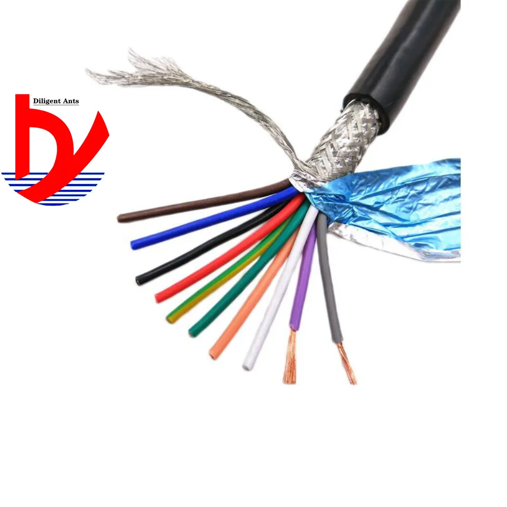 22AWG 0.3mm2 мульти-защищаемый сердечник кабеля RVVP 2/3/4/5/6/7/8/10/12/14/16/20/24 анти-помех линии управления инвертор сигнальная линия