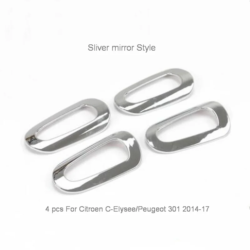 

Tonlinker Interior Armrest handle Cover Stickers for Citroen C-Elysee/Peugeot 301 Car styling 2/4 PCS ABS Chrome Cover stickers