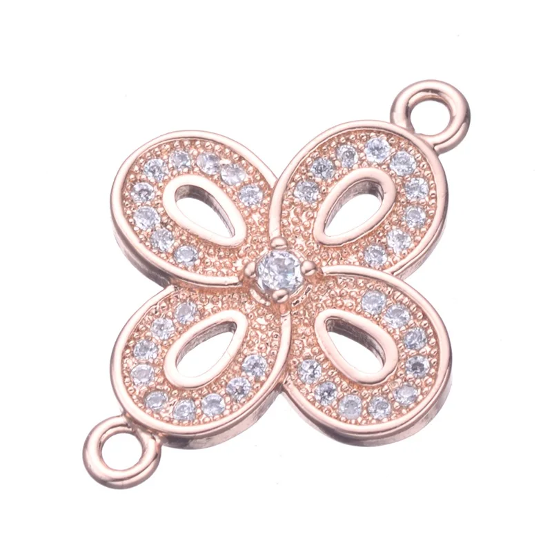 2017 Цветок Узел Разъемы для изготовления ювелирных изделий микро проложить CZ