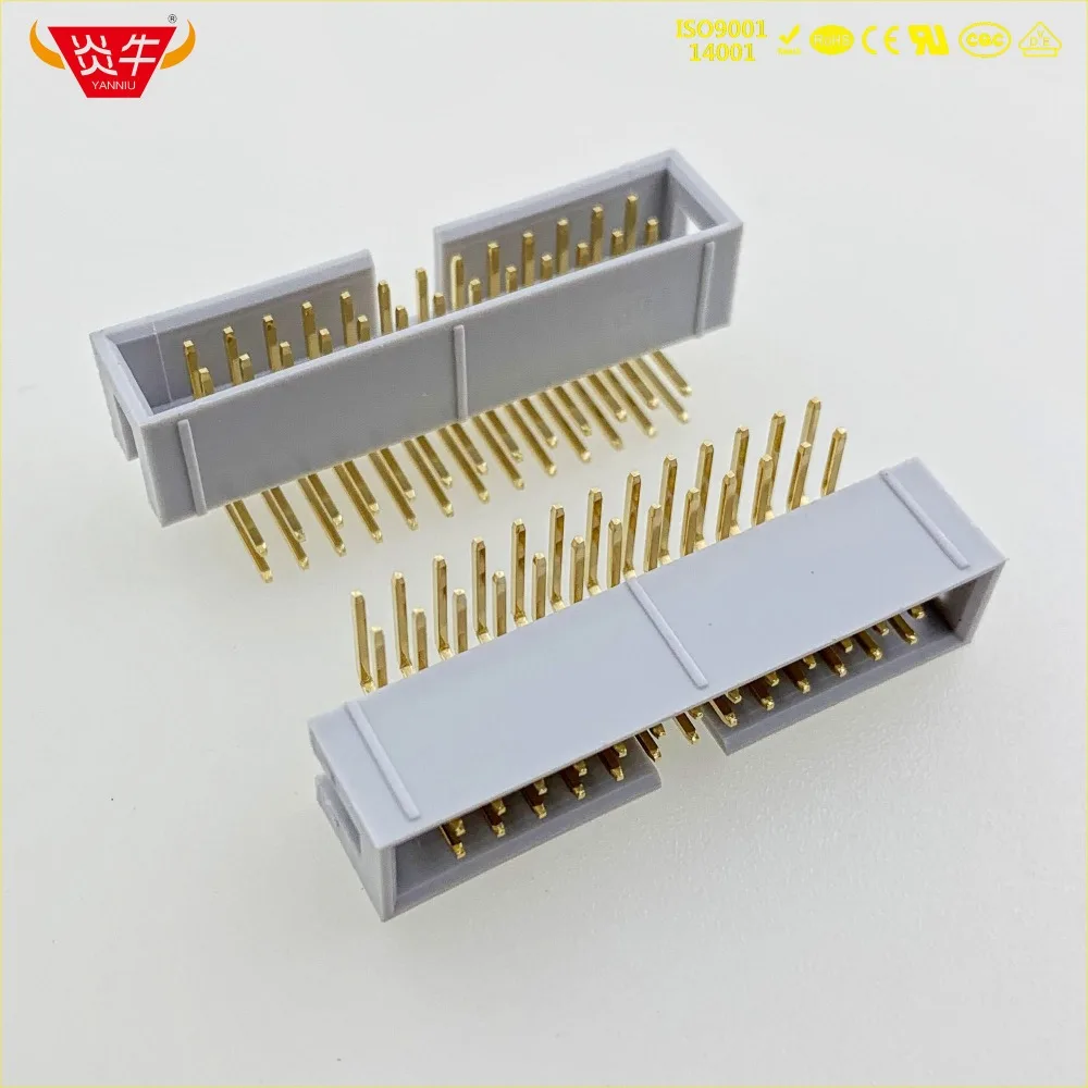 

DC3-26P GREY WHITE 26PIN IDC SOCKET BOX 2.54mm PITCH BOX HEADER RIGHT ANGLE CONNECTOR CONTACT PART OF THE GOLD-PLATED 3Au YANNIU