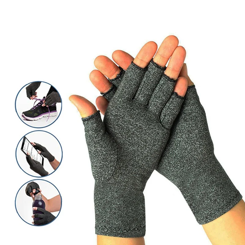 

Sports Fitness Unibersal Men And Women Safety Arthritis Dedicated Protective Gloves Half Finger Cotton Spandex Compression2