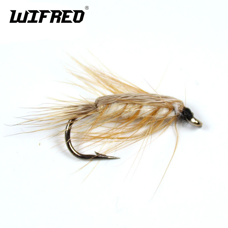 Wifreo 10 шт. #6 белый корпус летней одежды из червь коричневый Caddis Нимфа Fly волосы