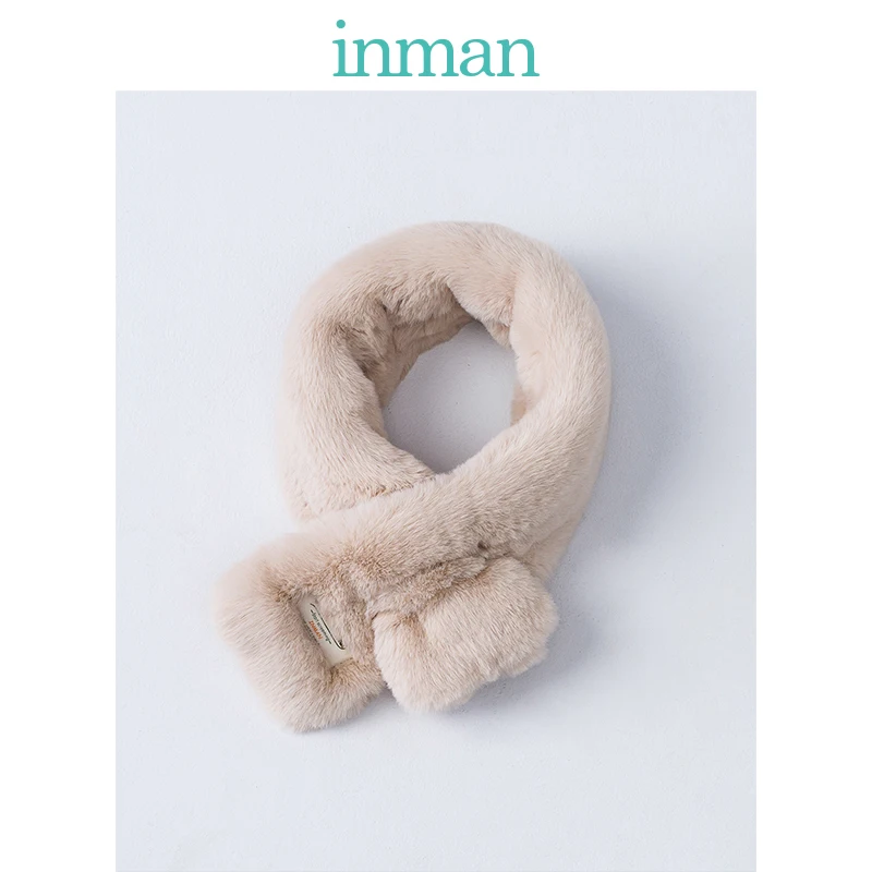 Женский шарф INMAN теплый из кроличьего меха в Корейском стиле | Аксессуары для