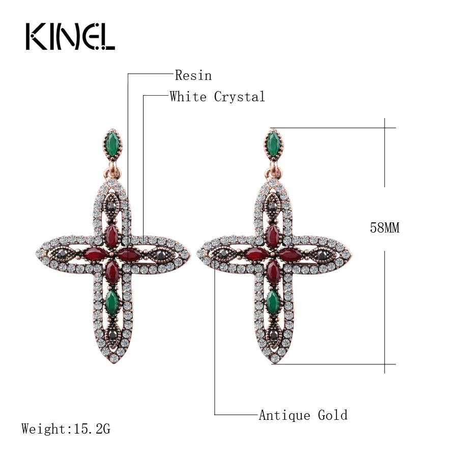 Женские серьги с подвеской в виде креста