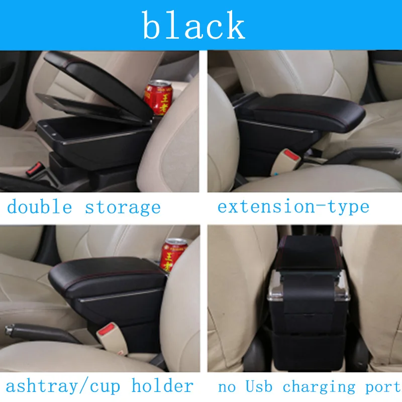 B-black Автомобильный многофункциональный модифицированный центральный подлокотник для Renault Megane Logan Mitsubishi Lancer VW Tiguan Golf 4 7 6 T5 T4 Jetta - Название цвета: B-black