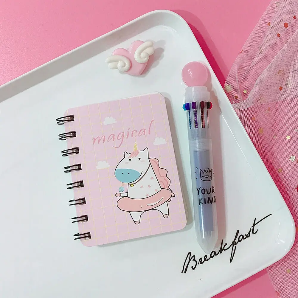 F Kawaii мультяшный блокнот с небольшой свежей катушкой мягкий блокнот портативный Дневник Книга планировщики офисные канцелярские принадлежности студенческий подарок - Цвет: F