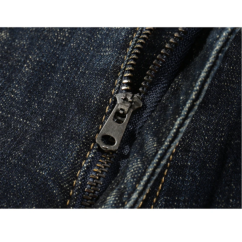 Мужские джинсы в стиле ретро KSTUN синие эластичные облегающие Прямые классические