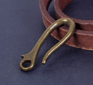 Ретро латунный ремень, брелок с U-образным крючком, 10x15*43 мм