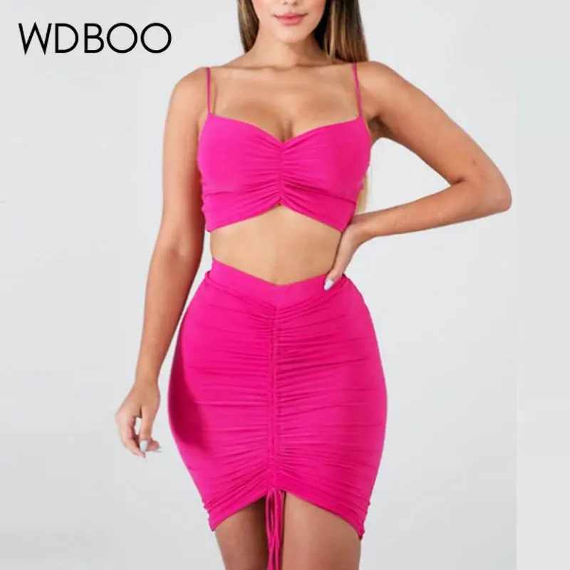 Женский комплект из 2 предметов WDBOO осенне-зимний удобный с юбкой и рюшами