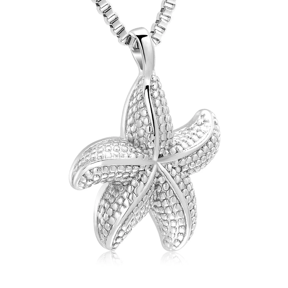 Серебряное ожерелье с кулоном в виде морской звезды из нержавеющей