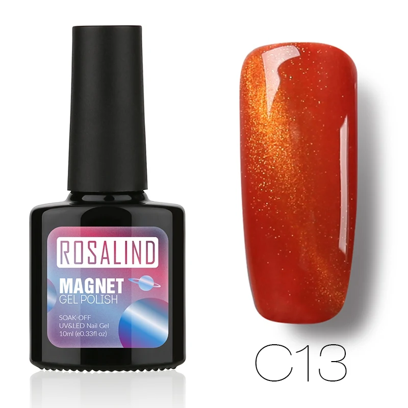 C13 ROSALIND гель 1S P+ черная бутылка 10 мл кошачий глаз магнит C01-30 гель лак для ногтей УФ светодиодный Звездный долговечный гель лак - Цвет: C13