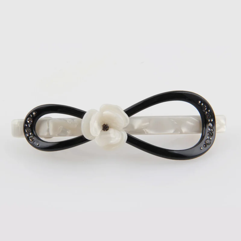 Korean High Quality Fashion Crystal Bow Barrettes Flower Hair Accessories Acetate Clips Headdress For Female Jewelry (BG810084) | Украшения