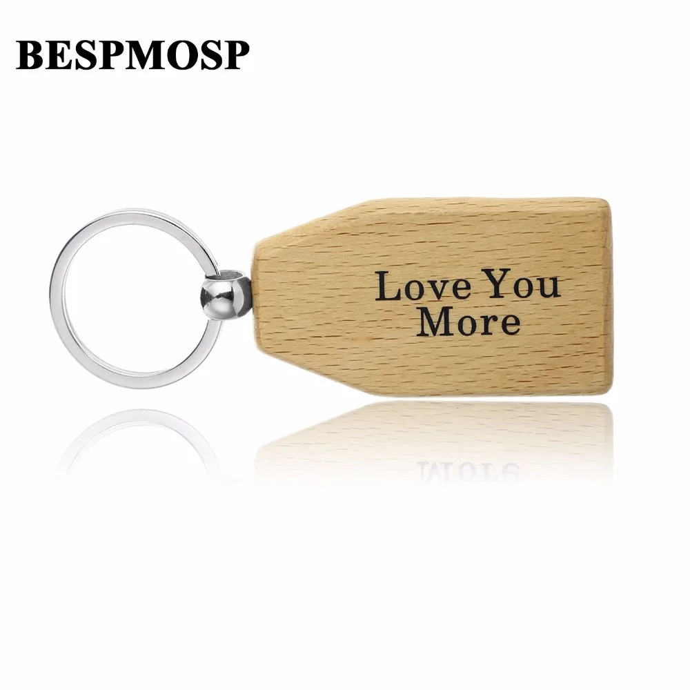 Bespmosp 12 шт./лот элегантный деревянный брелок с надписью Love You More Женский семейный