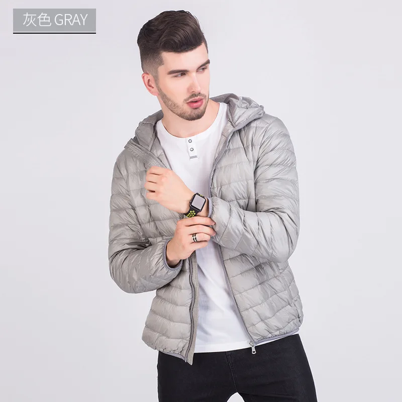 Mens Fashion Winter Jackets Ultra Light Windproof 90% White Duck Down Coats Casual Autumn Portable Puffer Jackets Warm Parkas