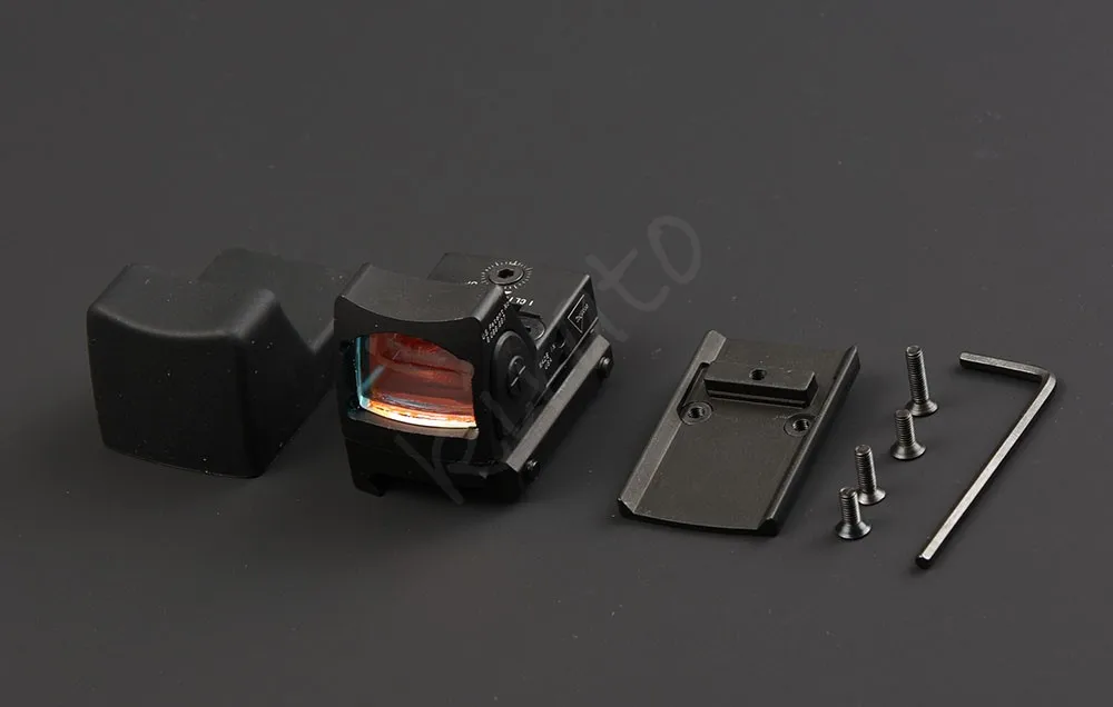 Охотничья стрельба trijicon rmr стиль 1x Красный точка прицел для Пикатинни и Глок База крепление переключатель черный M6293