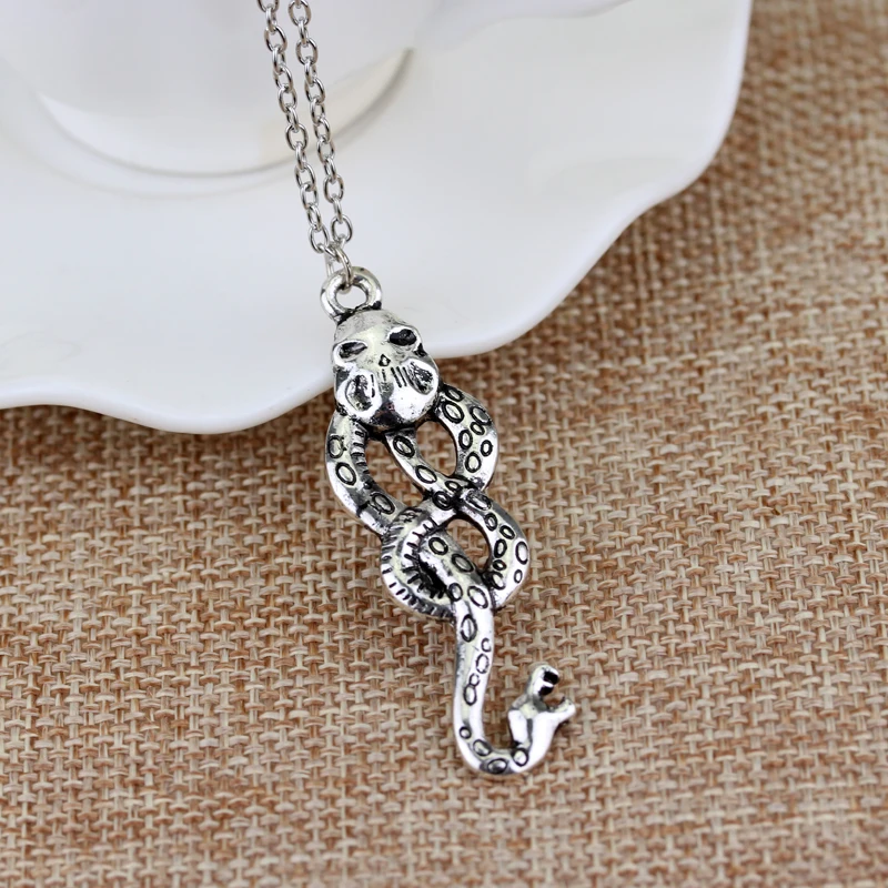 Винтажное ожерелье dongsheng HP с подвеской в виде змеи и черепа s 30|skull necklace|pendant