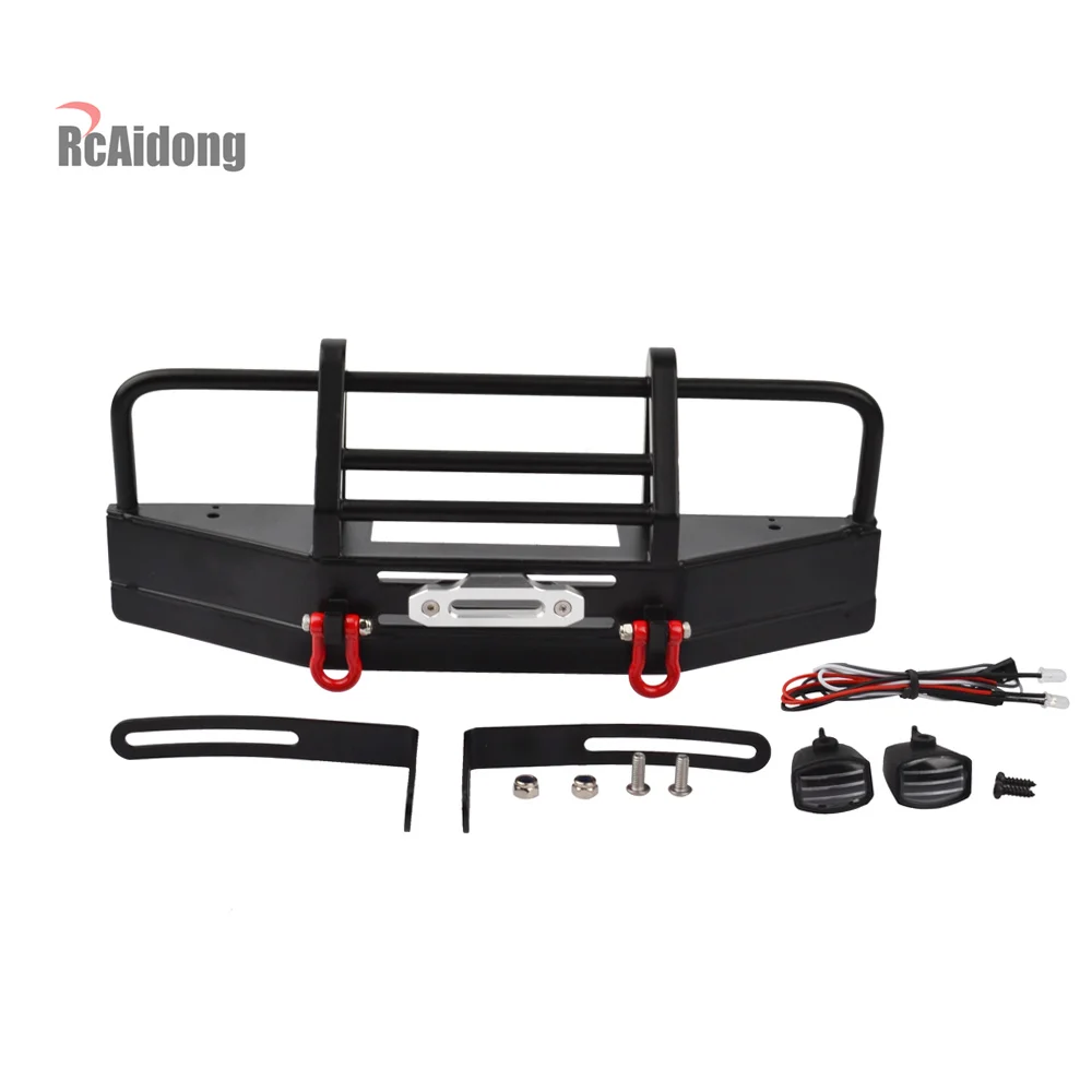 Металлический передний бампер с пряжкой прицепа для Traxxas TRX-4 TRX4 Axial SCX10 90046 D90 D110 1:10