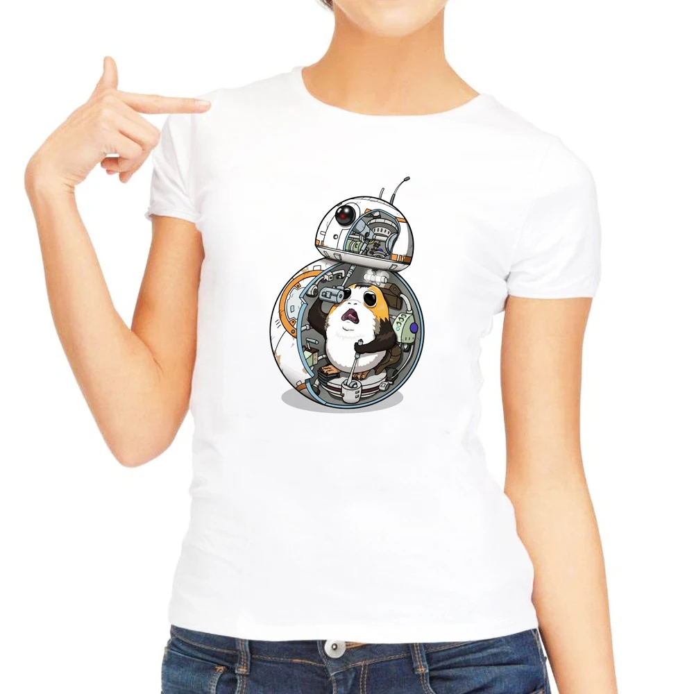 LISM Porg футболка Женские Забавные топы Porgkins джедаи из Звездных Войн Футболка с