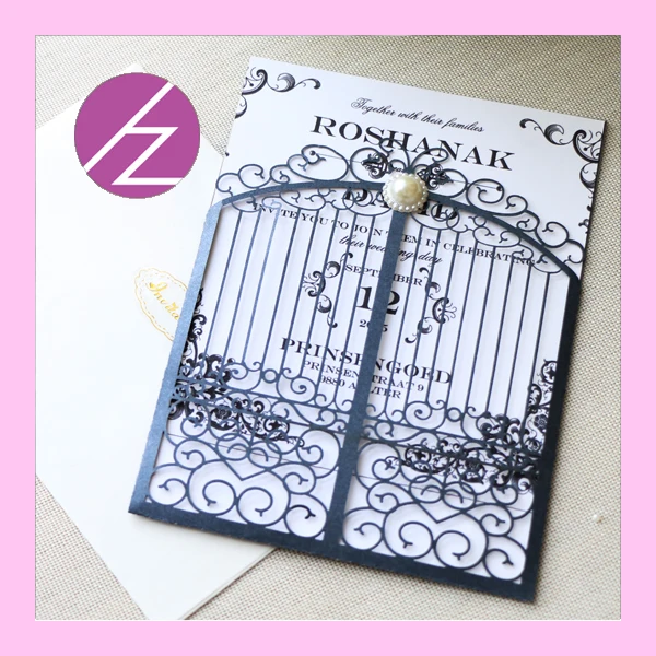 Индивидуальные Печатные Свадебные украшения с лазерной резкой пригласительные
