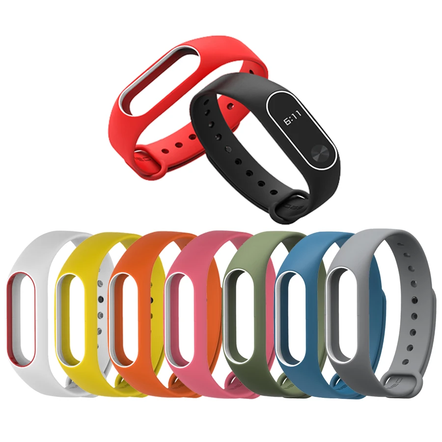 Сменный ремешок для Xiaomi Mi Band 2 силиконовые браслеты цветной двойной Xiami браслет|for