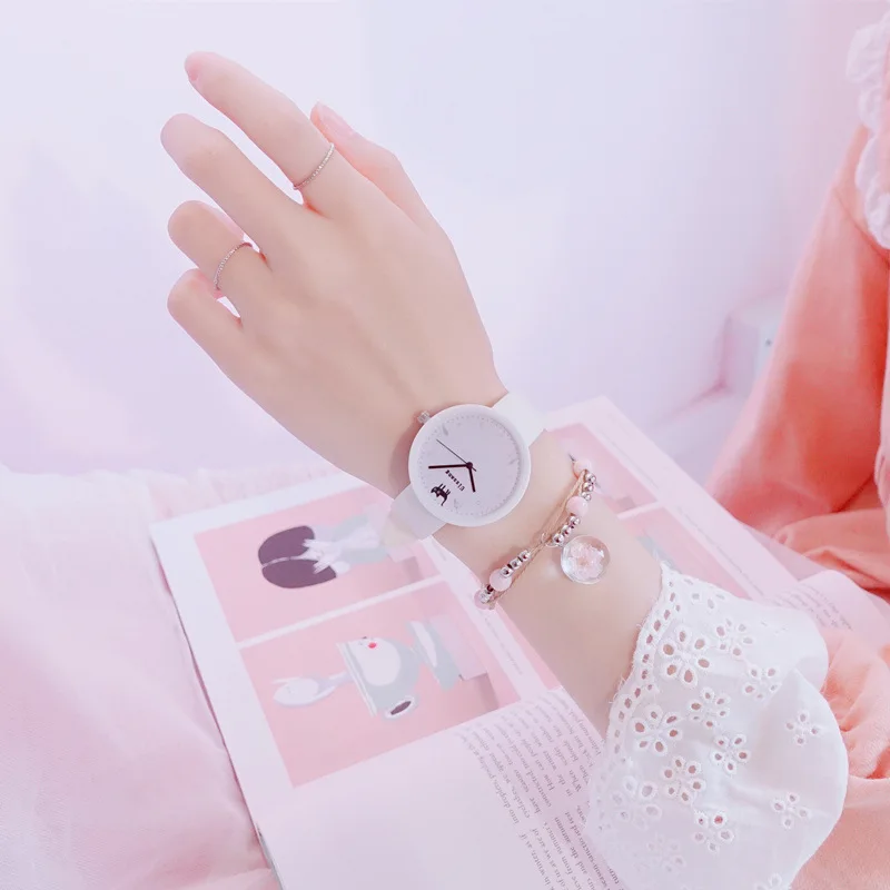 Женские часы для отдыха простые милые силиконовые девушек студенческие наручные