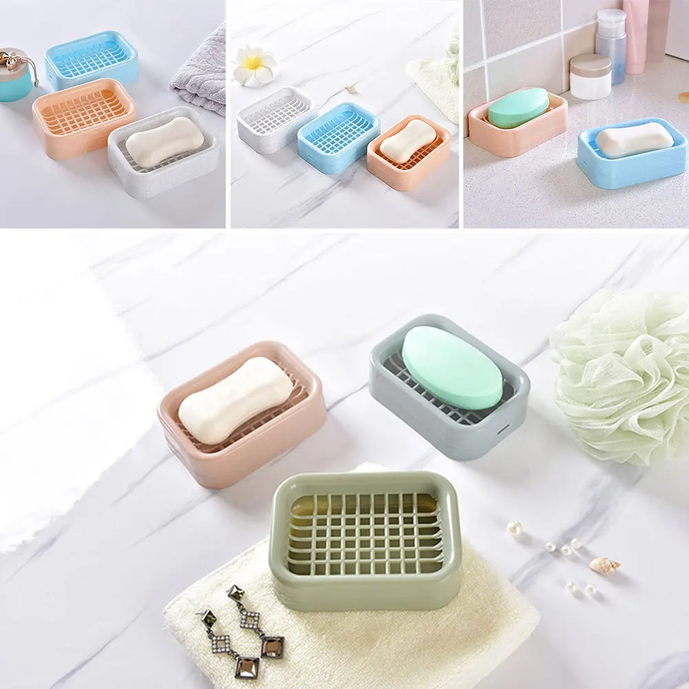 Plastic soap holder with drain bathroom accessory sink sponge drainage dish box | Дом и сад