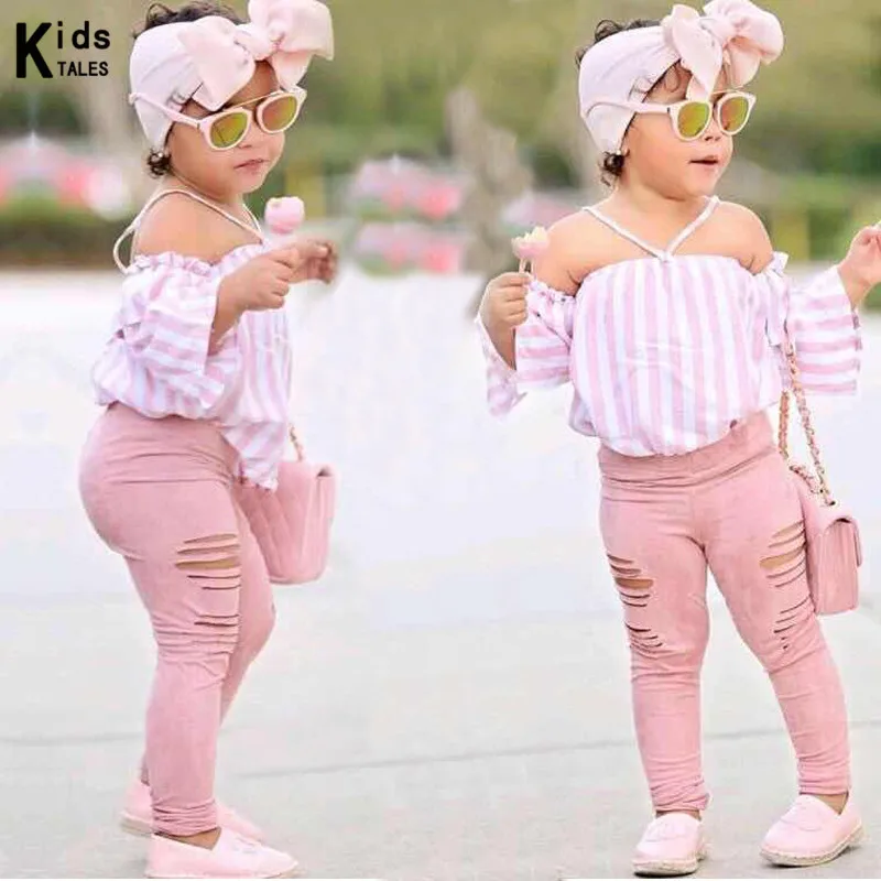 Комплекты летне-осенней одежды для девочек 2020 г. Детская футболка + штаны повязка