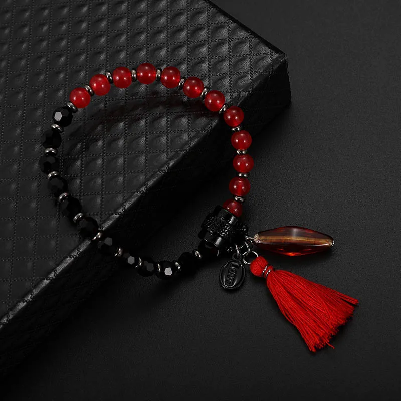 Kittenup Новая Мода Boho Стиль бусы Красный кисточкой Браслеты Натуральный камень Йога
