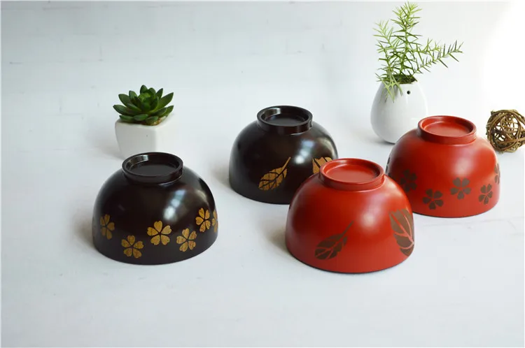 Деревянная чаша в японском стиле из массива дерева для супа лапши влюбленных