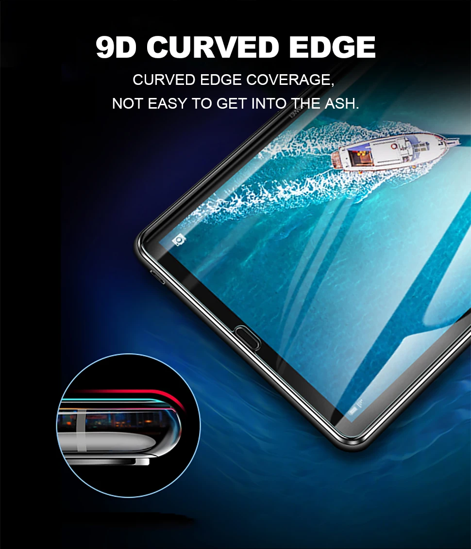 9D закаленное стекло с закругленными краями для huawei MediaPad M5 lite Pro M6 10,8 8,4 M3 Lite 10,1 8 Защита экрана для MediaPad T5 T3 10"