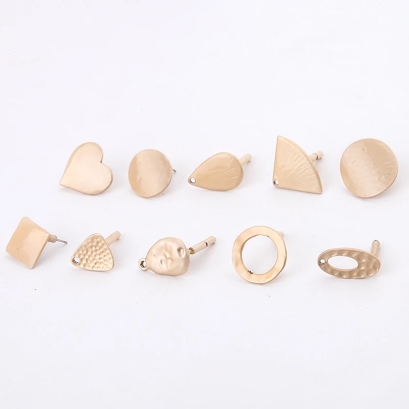 4 шт. матовая Золотая ручная работа любовь круглые серьги-гвоздики заколки