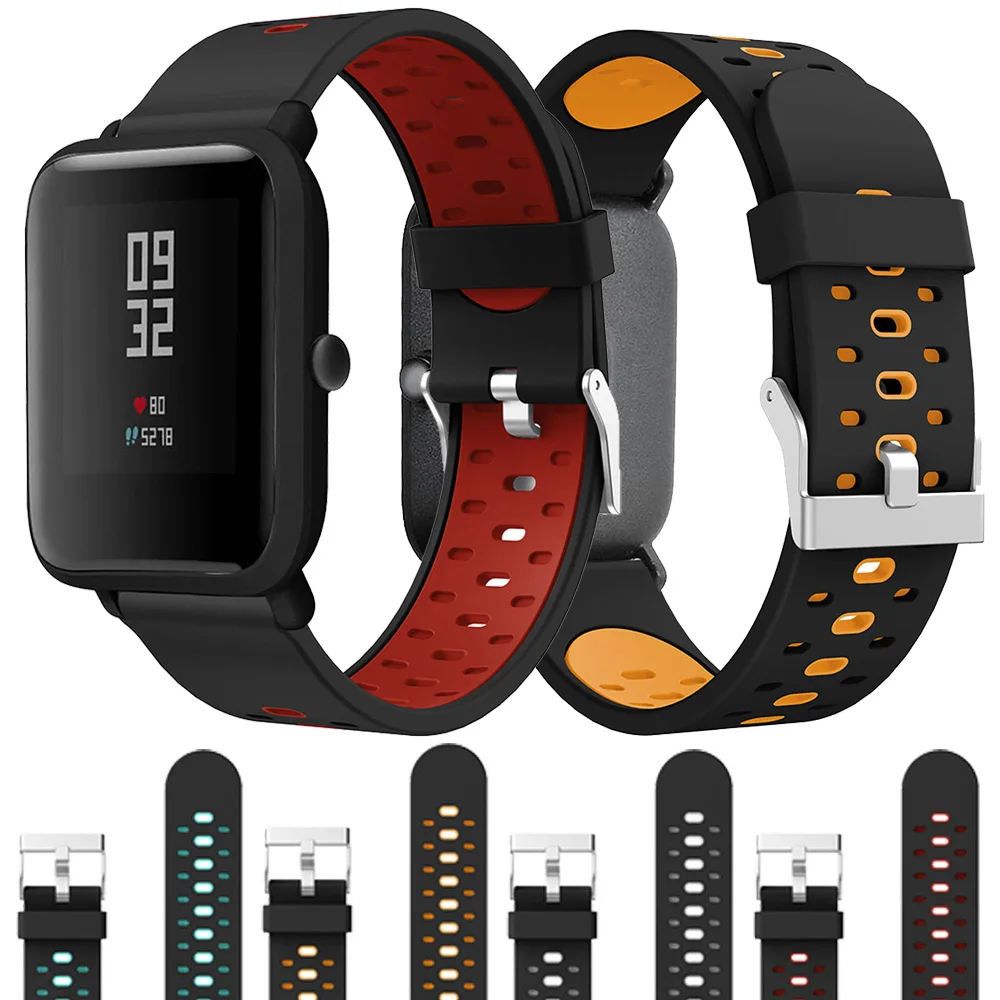 Силиконовый ремешок для Xiaomi Huami AMAZFIT Bip Pace Lite версия Смарт-часы замена спортивный